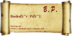 Bednár Pál névjegykártya